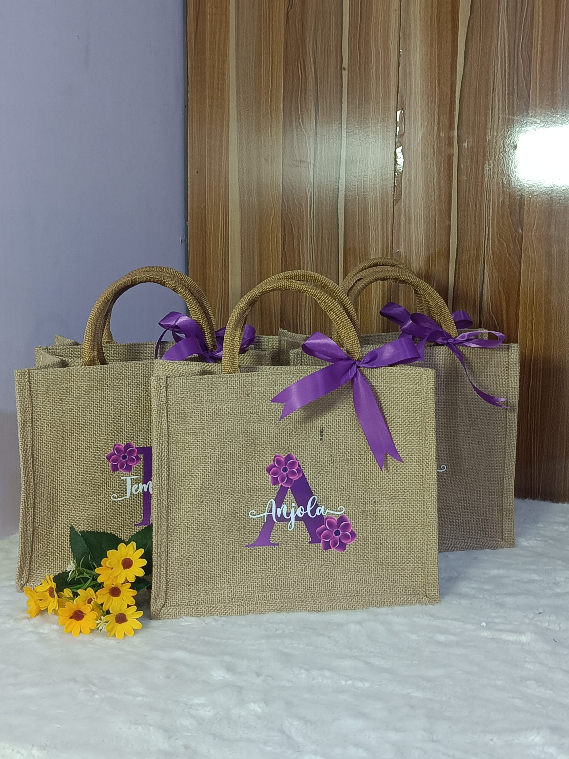 Bridal Jute Bag - Inside View